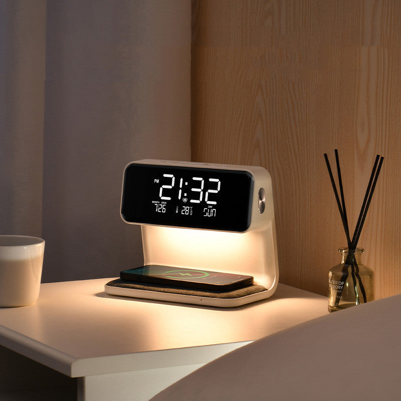 Creative 3 In 1 Bedside Lamp Wireless Charging LCD