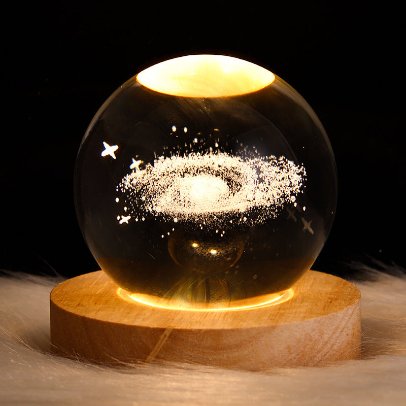 Luminous Starry Sky And Planets Moon Moon Crystal Ball Small Night