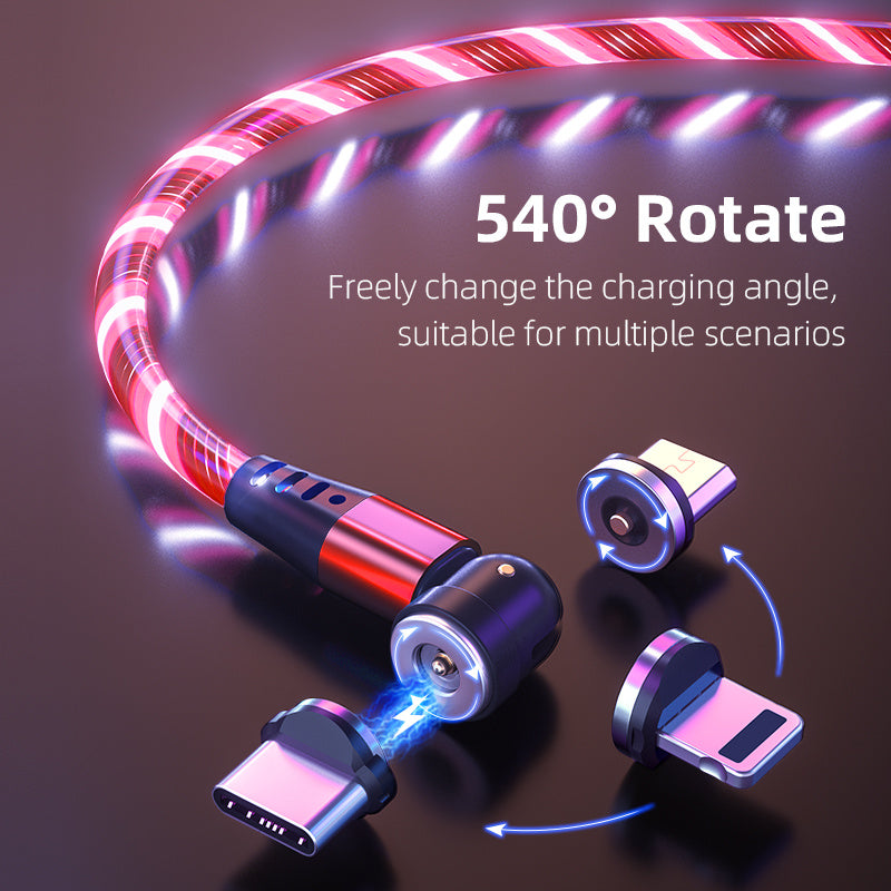 540 Rotate Luminous Magnetic Cable 3A Fast Charging