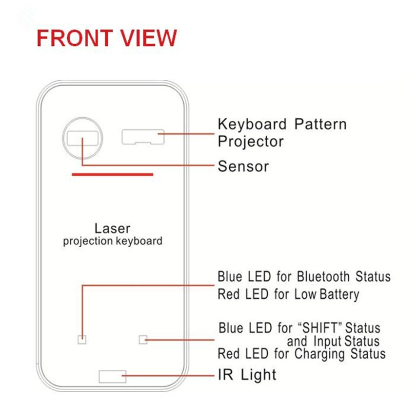 LEING FST Virtual Laser Keyboard Bluetooth Wireless