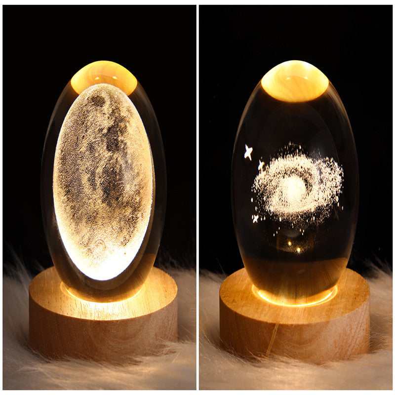 LED Night Light Galaxy Crystal Ball Table Lamp 3D Planet