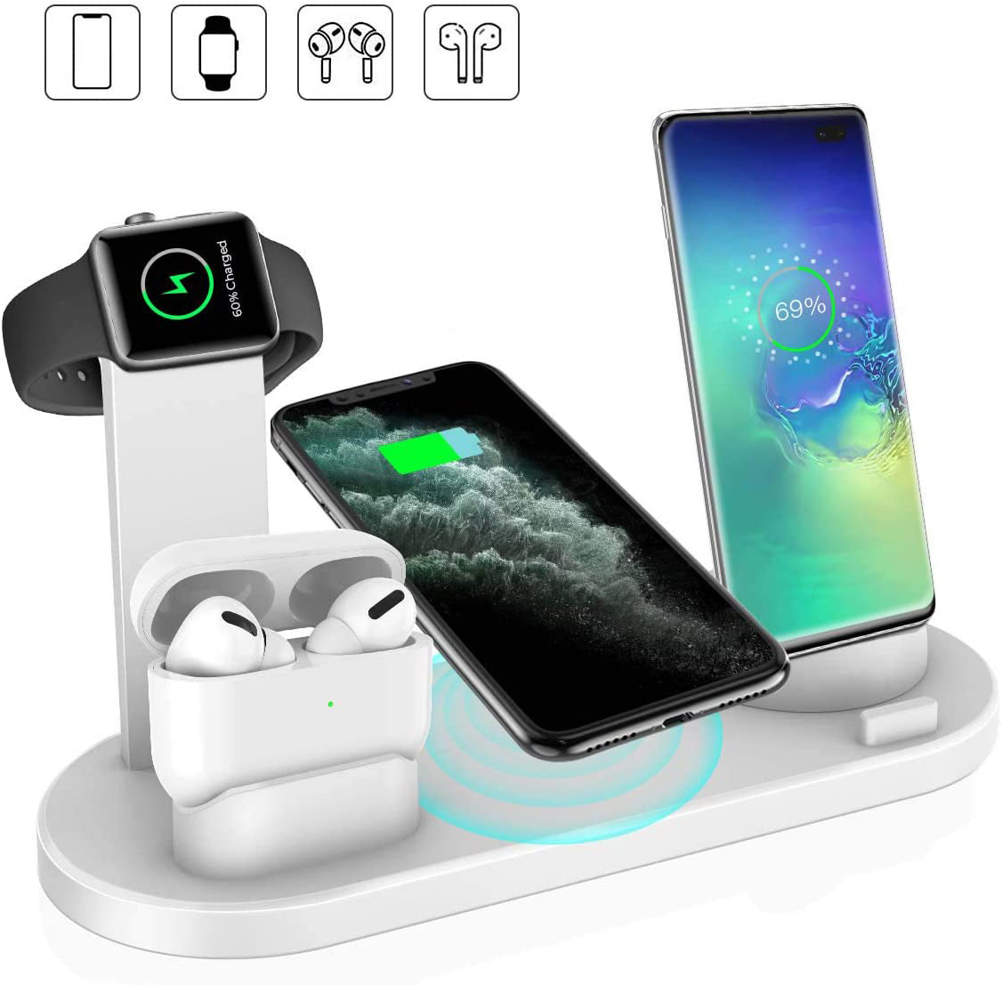 Wireless Charger 4 In 1 Charging Station For AppleIWatch