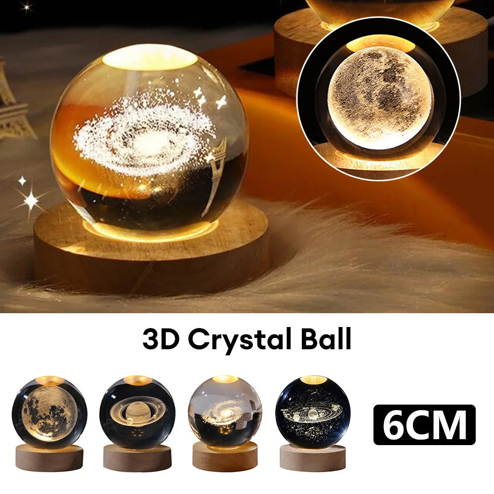 Luminous Starry Sky And Planets Moon Moon Crystal Ball Small Night