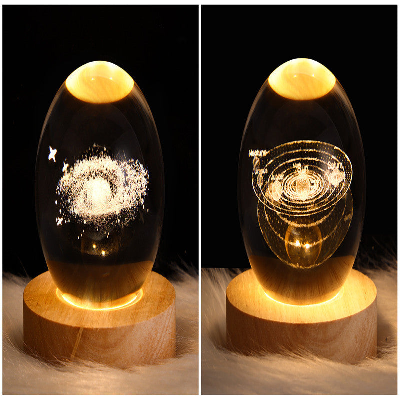 LED Night Light Galaxy Crystal Ball Table Lamp 3D Planet