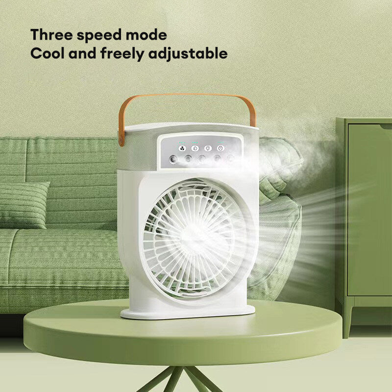 Portable USB Air Conditioner Cooling Fan With 5 Sprays 7 Color]