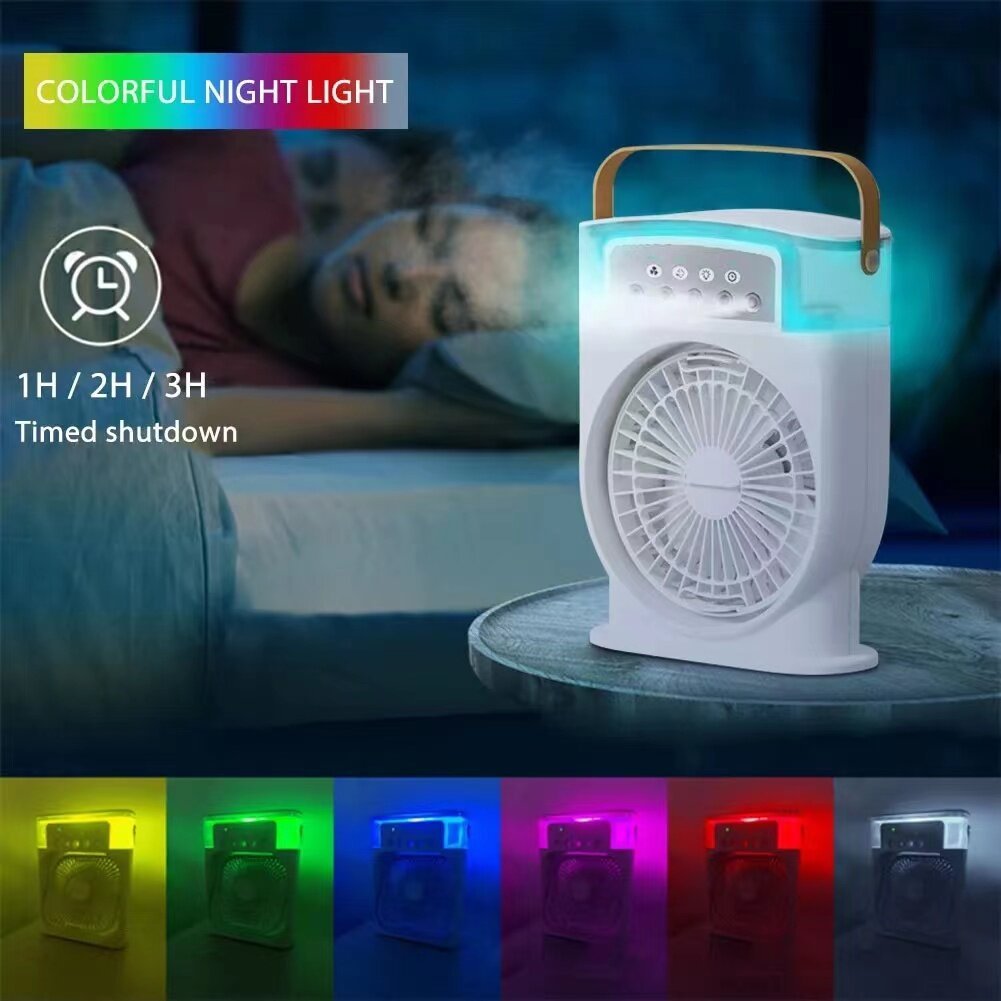 Portable USB Air Conditioner Cooling Fan With 5 Sprays 7 Color]