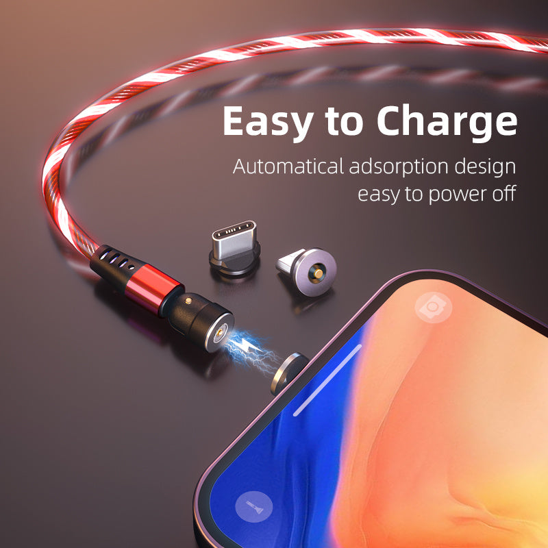540 Rotate Luminous Magnetic Cable 3A Fast Charging